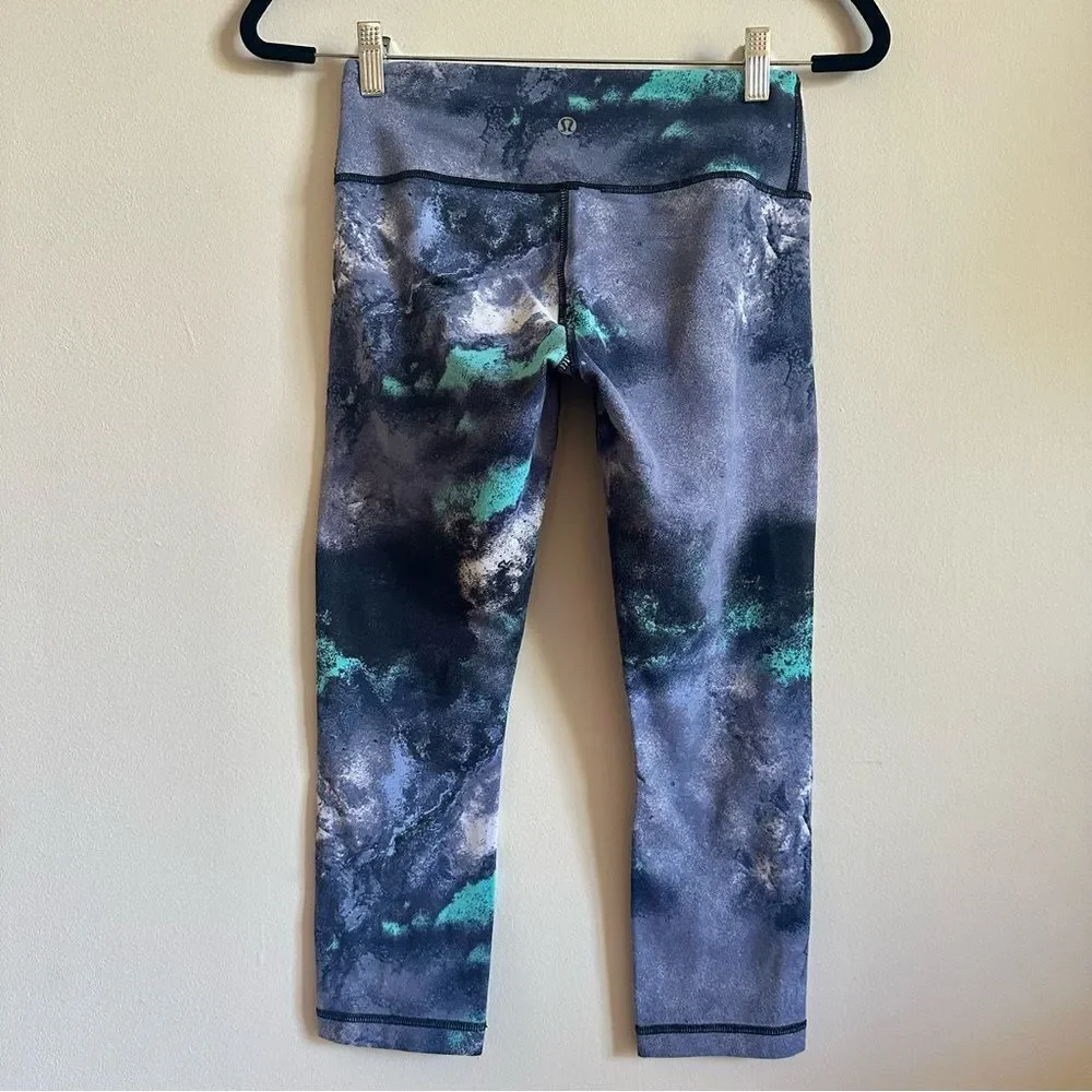 Lululemon Wunder Under Crop Leggings Milky Way Print Luon Size 4